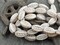 *10* 15x9mm Metallic Beige Washed White Alabaster Luster Twisted Oval Beads